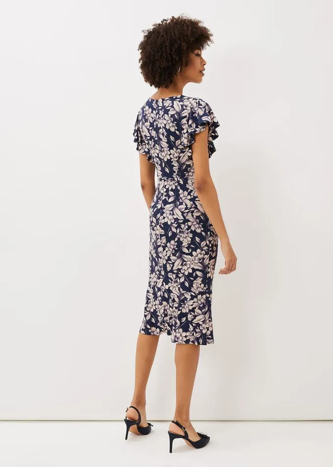 Phase Eight Zendaya Floral Jersey Dress Perussian Bluecameo Women Dresses