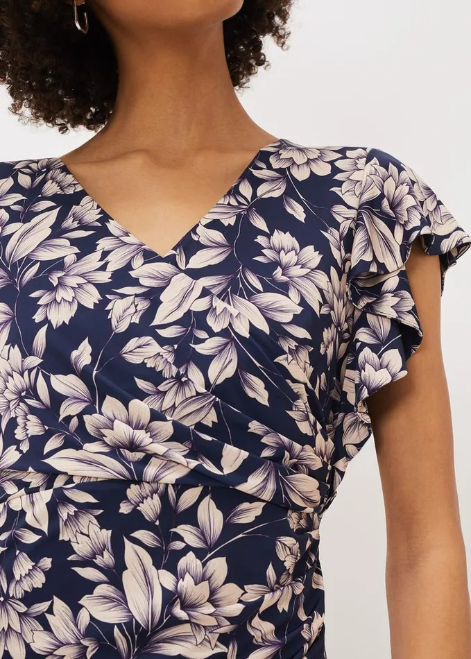 Phase Eight Zendaya Floral Jersey Dress Perussian Bluecameo Women Dresses
