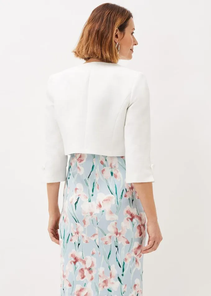 Phase Eight Zoelle Bow Detail Jacket Ivory Women Jackets