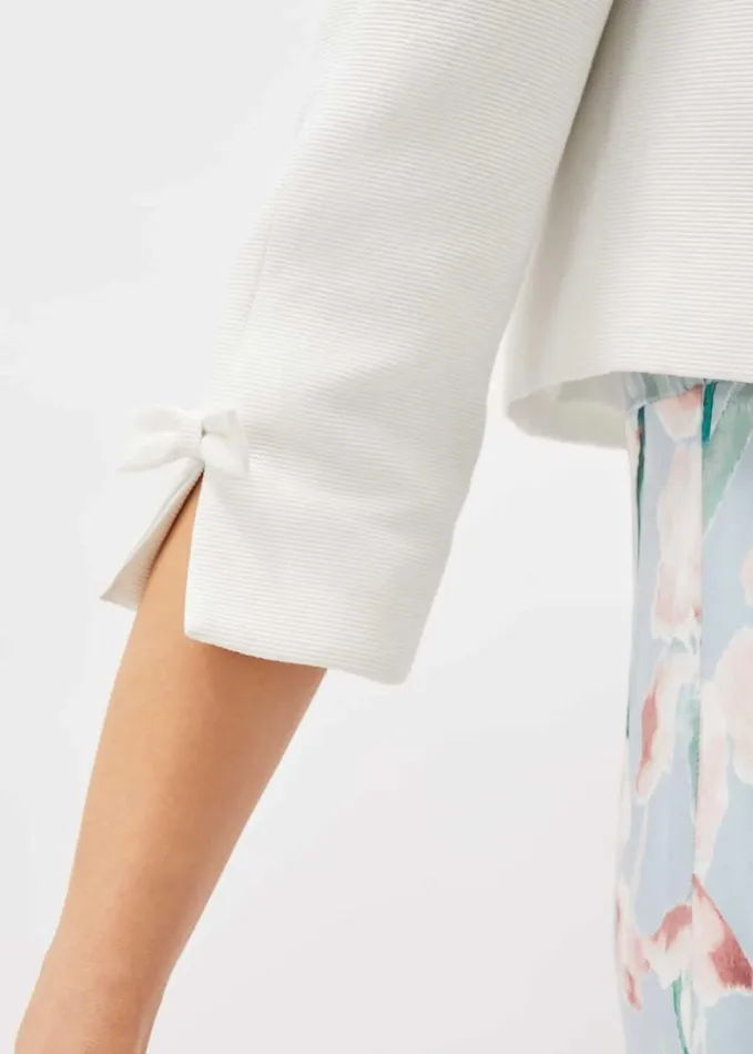 Phase Eight Zoelle Bow Detail Jacket Ivory Women Jackets