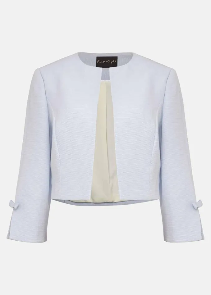 Phase Eight Zoelle Bow Detail Jacket Sky Blue Women Jackets
