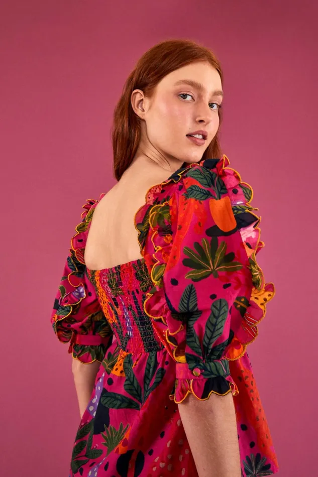Pink Pop Leopards Blouse Women Farm Rio Blouses