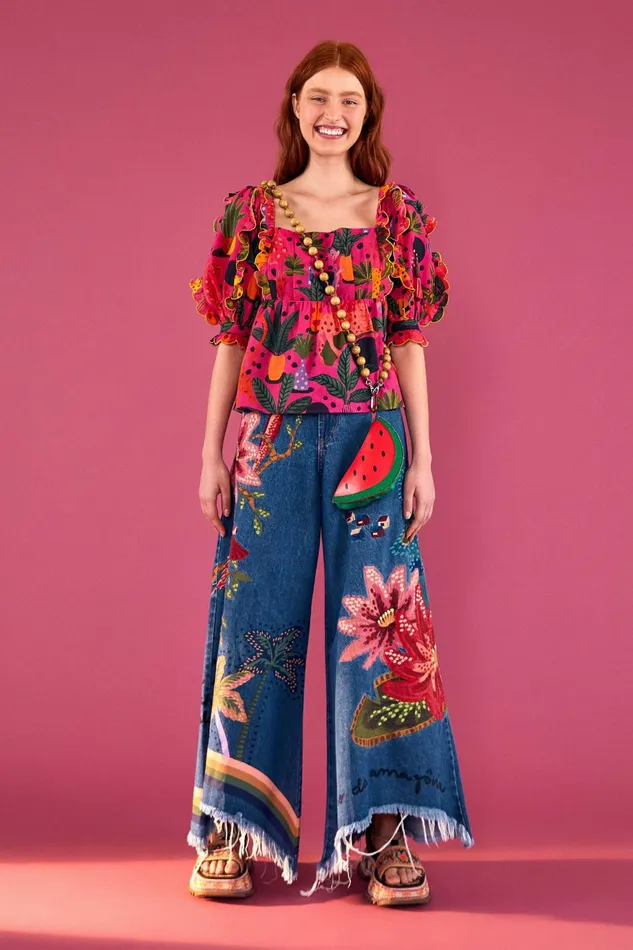 Pink Pop Leopards Blouse Women Farm Rio Blouses