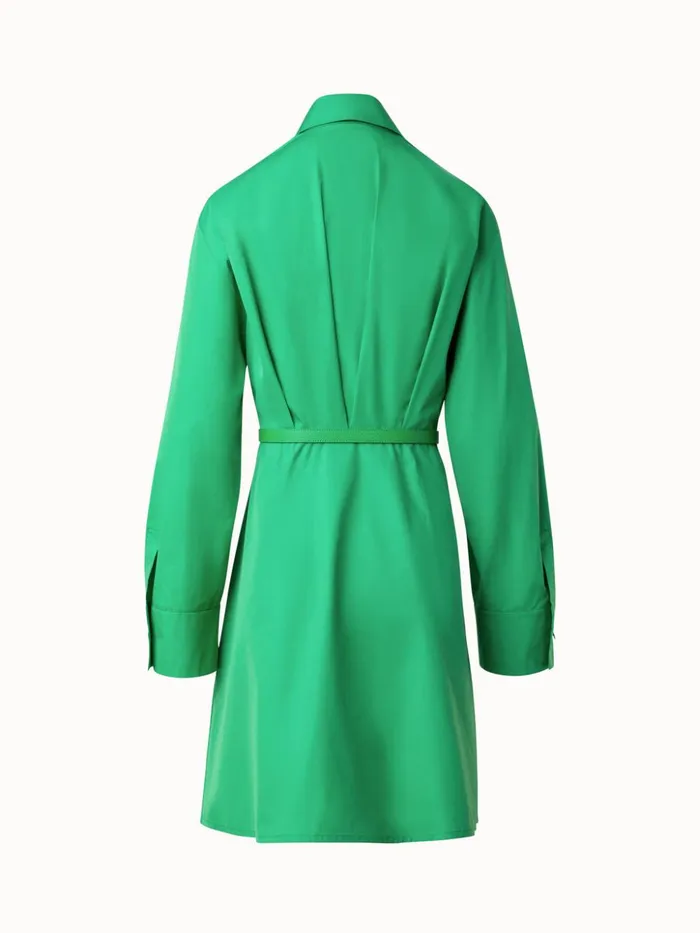 Pleated Cotton Shirt Dress Leaf Women Akris Dresses