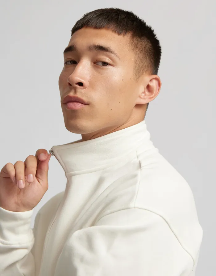 Quarter Zips Organic Quarter Zip 8211 Optical White Colorfulstandard Men
