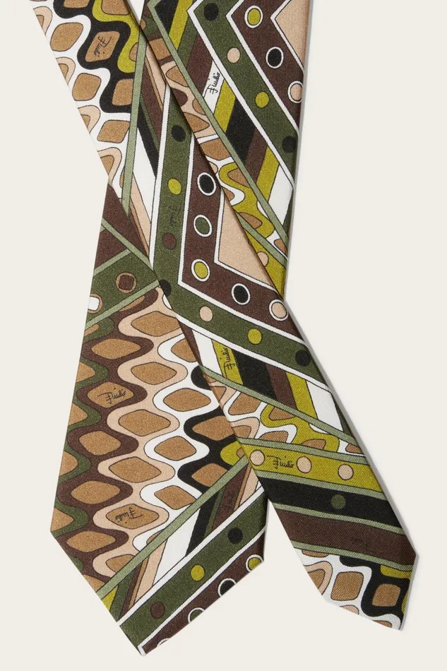 Ready To Wear Men PUCCI VivaraPrint SilkTwill Tie