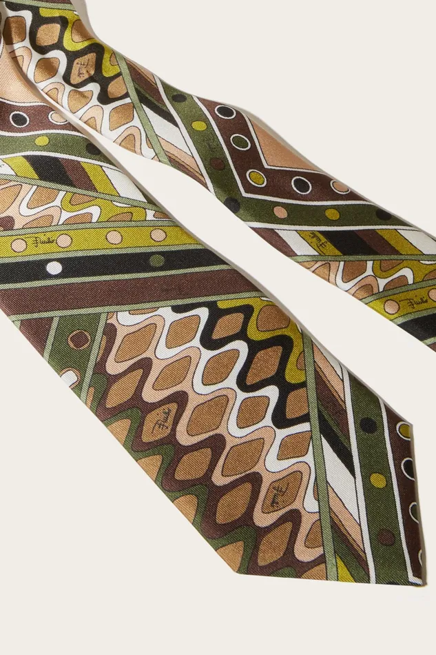 Ready To Wear Men PUCCI VivaraPrint SilkTwill Tie