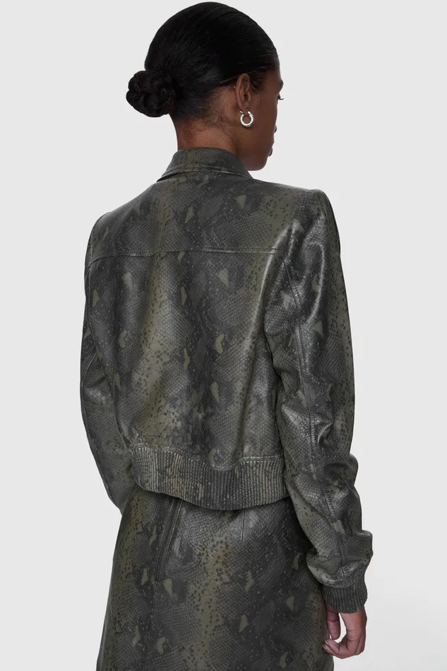 Rebecca Minkoff Astrid Snake Bomber Army Snake Women Outerwear