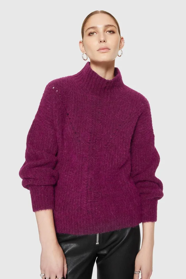 Rebecca Minkoff Caroline Sweater Damson Women Tops