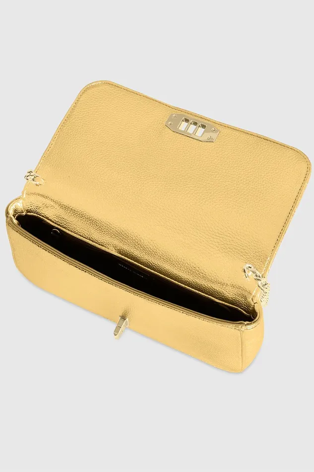 Rebecca Minkoff Deco Quilted Clutch Gold Women Clutches