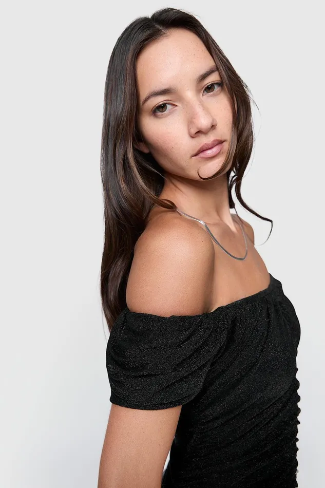 Rebecca Minkoff Devin Off Shoulder Top Black Women Tops
