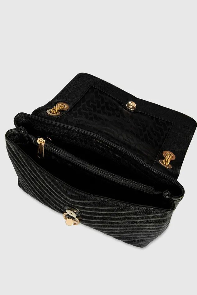 Rebecca Minkoff Edie Flap Shoulder Bag Blackantique Brass Women Shoulder Bags