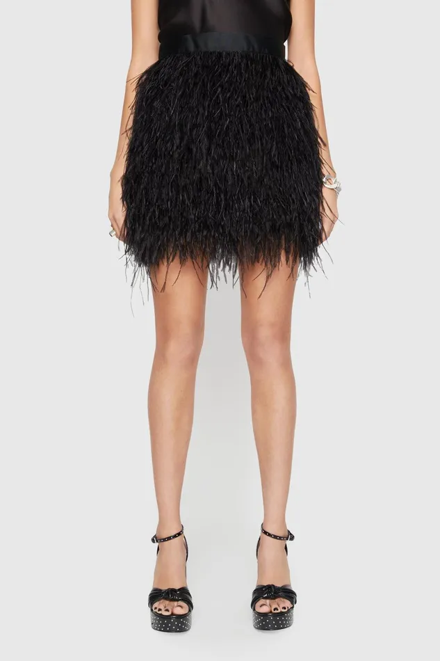 Rebecca Minkoff Feather Mini Skirt Black Women Bottoms
