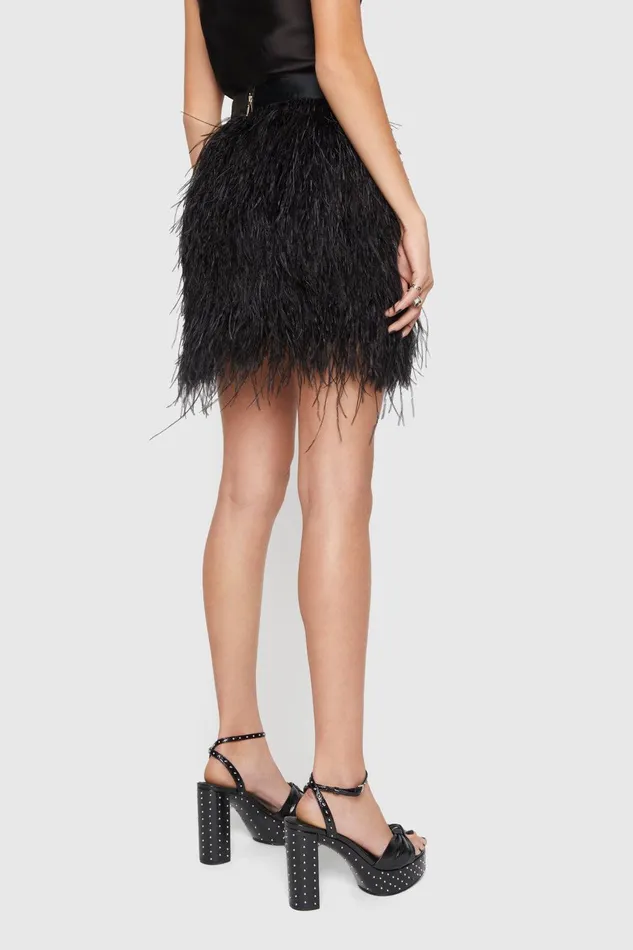 Rebecca Minkoff Feather Mini Skirt Black Women Bottoms