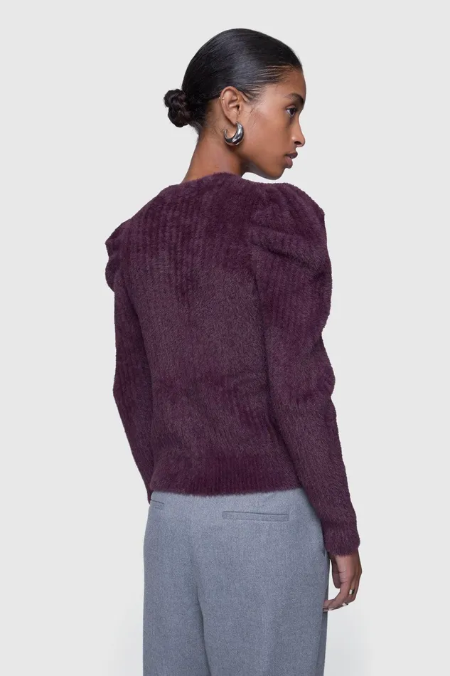Rebecca Minkoff Fuzzy Janine Cardigan Lacquer Women Sweaters and Sweatshirts