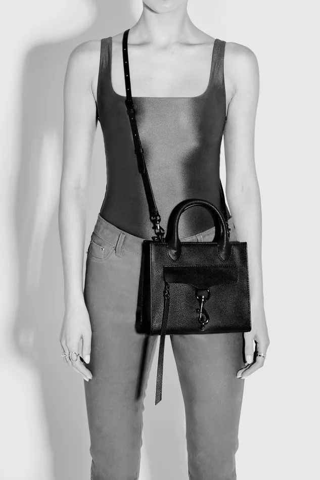 Rebecca Minkoff Megan Mini Tote Natural Strawsaddle Women Tote Bags