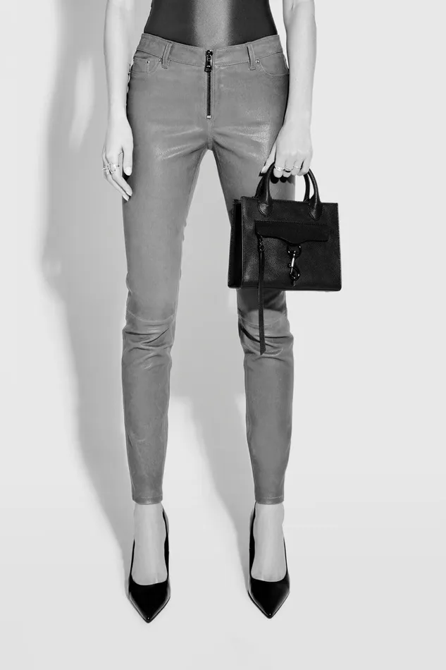 Rebecca Minkoff Megan Mini Tote Natural Strawsaddle Women Tote Bags