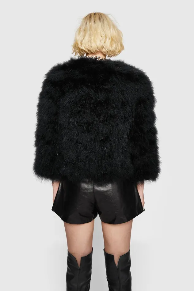 Rebecca Minkoff Pacha Feather Jacket Black Women Outerwear
