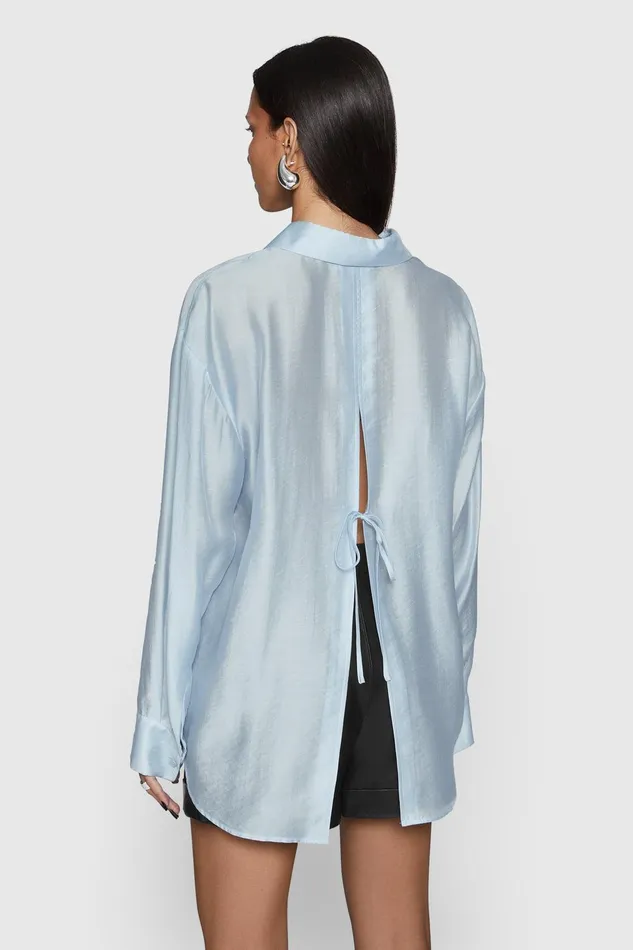 Rebecca Minkoff Paisley Sheer Top Sky Women Tops