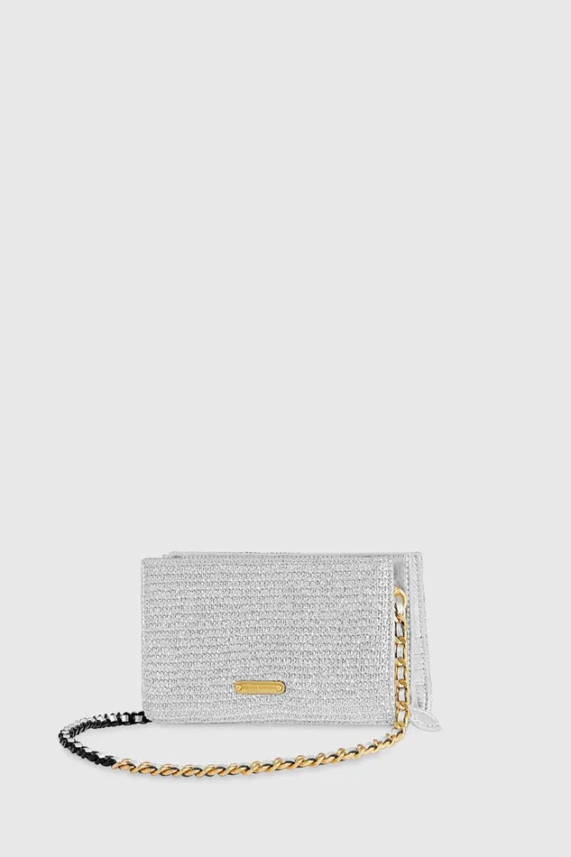 Rebecca Minkoff Soft Wallet On A Chain Silver Women Clutches