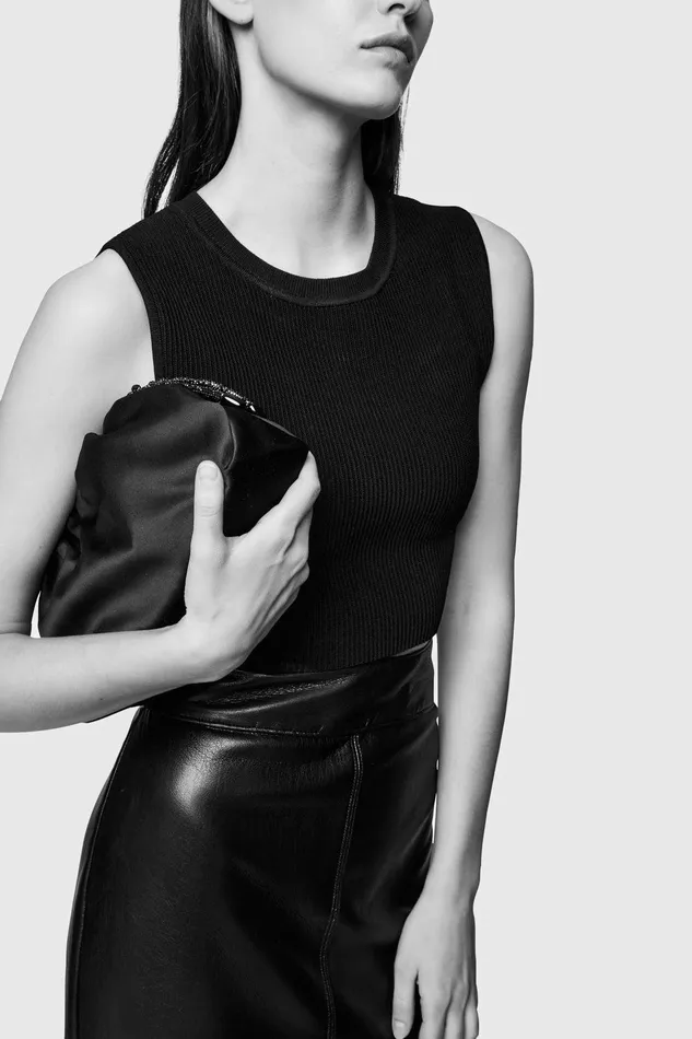Rebecca Minkoff Tied Up Clutch Gold Women Clutches