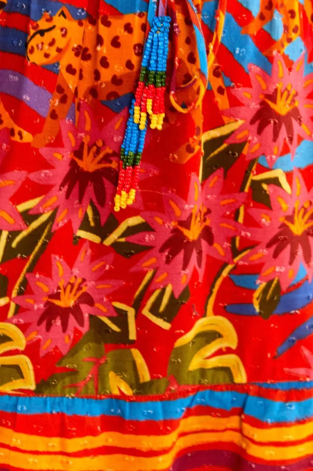 Red Magic Forest Midi Skirt Women Farm Rio Skirts