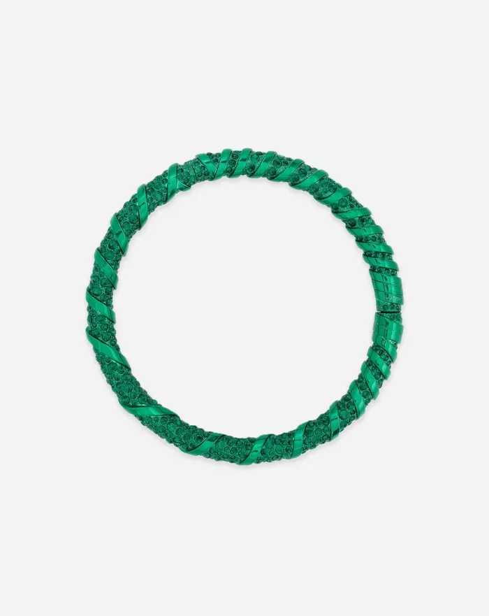 Rhinestone Melodie Choker Necklace Green Women Lanvin Jewelry