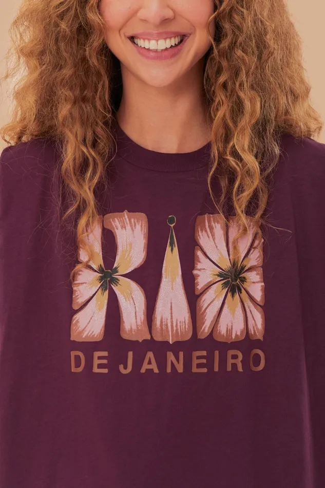 Rio De Janeiro Shoulder Pad Organic Cotton TShirt Women Farm Rio TShirts