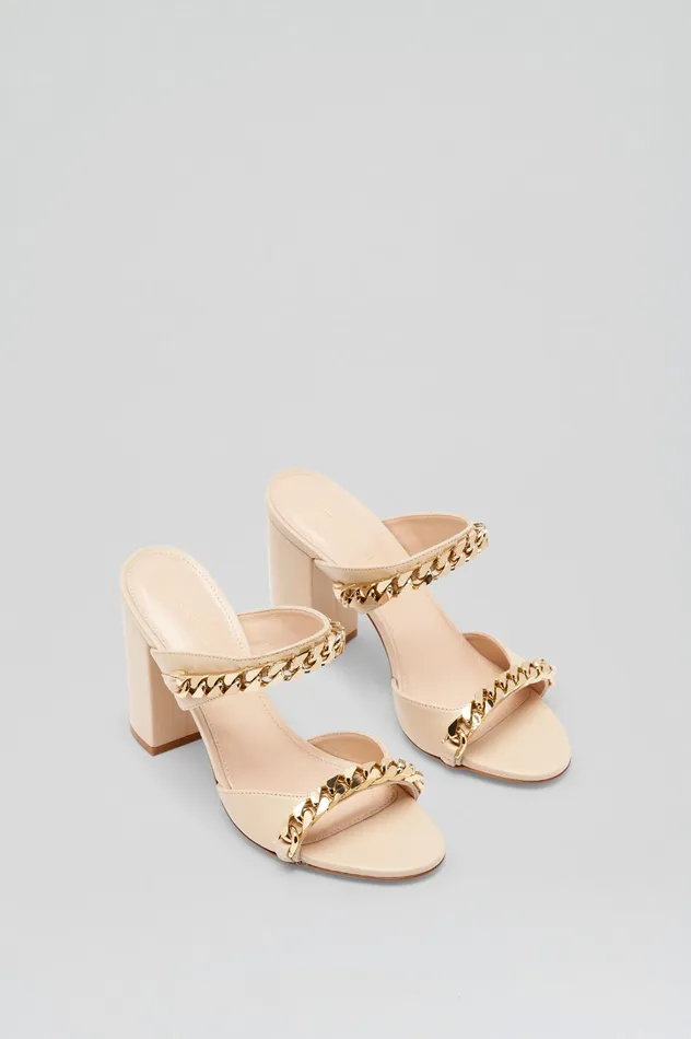 SANDAL WITH CHAINS DETAIL 95 NOUGAT Women Shoes Scanlan Theodore SANDAL WITH CHAINS DETAIL 95 NOUGAT Women Shoes Scanlan Theodore