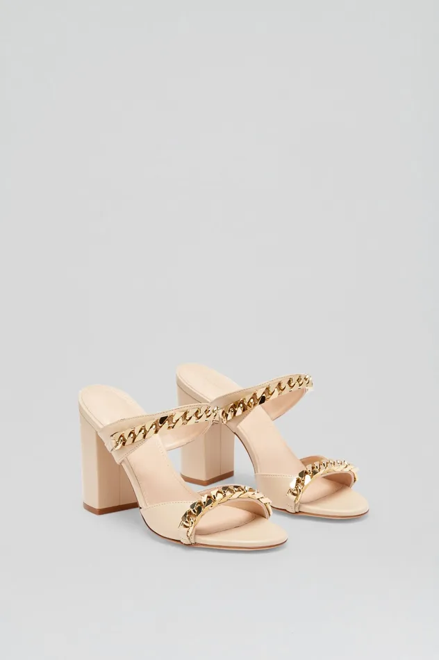 SANDAL WITH CHAINS DETAIL 95 NOUGAT Women Shoes Scanlan Theodore SANDAL WITH CHAINS DETAIL 95 NOUGAT Women Shoes Scanlan Theodore