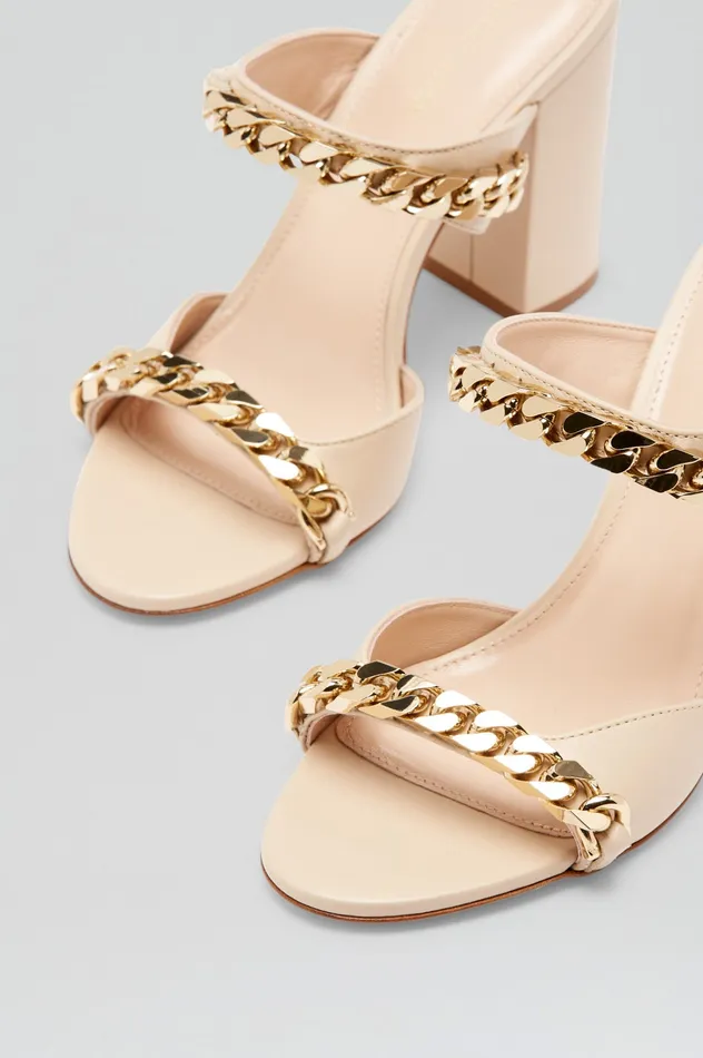 SANDAL WITH CHAINS DETAIL 95 NOUGAT Women Shoes Scanlan Theodore SANDAL WITH CHAINS DETAIL 95 NOUGAT Women Shoes Scanlan Theodore