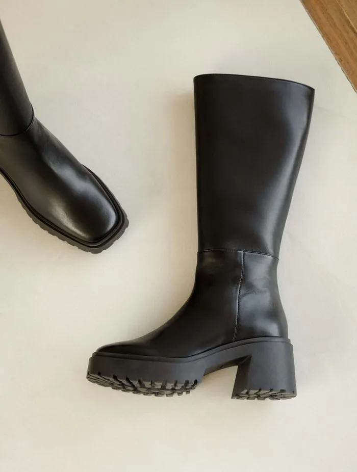 Sandra Passion Black Women Bobbies Knee High Boots