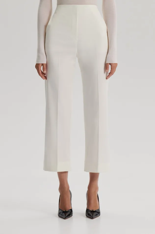 SATEEN CROPPED WIDE LEG TROUSER BIANCO Women Trousers Scanlan Theodore SATEEN CROPPED WIDE LEG TROUSER BIANCO Women Trousers Scanlan Theodore