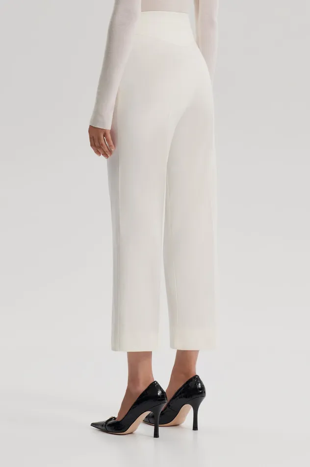 SATEEN CROPPED WIDE LEG TROUSER BIANCO Women Trousers Scanlan Theodore SATEEN CROPPED WIDE LEG TROUSER BIANCO Women Trousers Scanlan Theodore