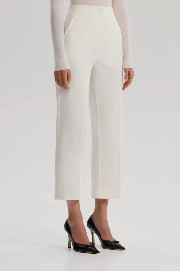 SATEEN CROPPED WIDE LEG TROUSER BIANCO Women Trousers Scanlan Theodore SATEEN CROPPED WIDE LEG TROUSER BIANCO Women Trousers Scanlan Theodore