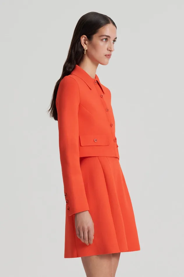 Scanlan Theodore CREPE KNIT CROP BUTTON JACKET CRAYON Women Jackets Scanlan Theodore CREPE KNIT CROP BUTTON JACKET CRAYON Women Jackets