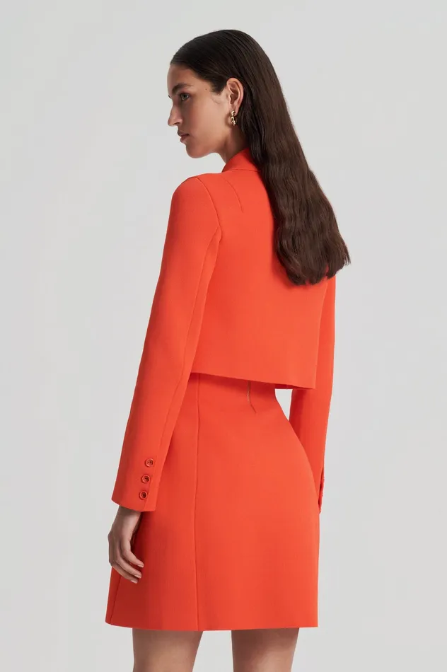 Scanlan Theodore CREPE KNIT CROP BUTTON JACKET CRAYON Women Jackets Scanlan Theodore CREPE KNIT CROP BUTTON JACKET CRAYON Women Jackets