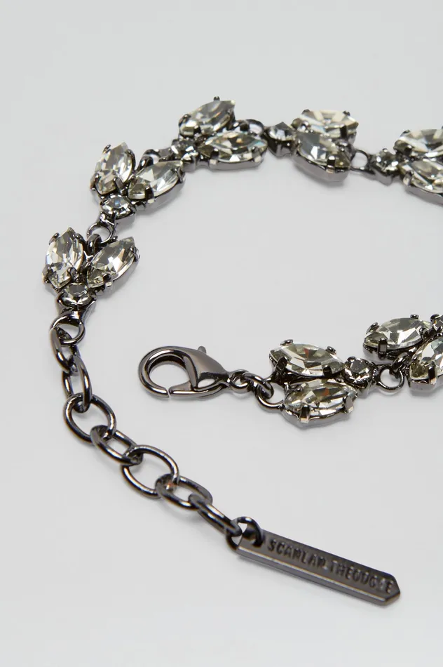 Scanlan Theodore Jewelry Women CRYSTAL LEAF BRACELET BLACKDIAMOND Scanlan Theodore Jewelry Women CRYSTAL LEAF BRACELET BLACKDIAMOND