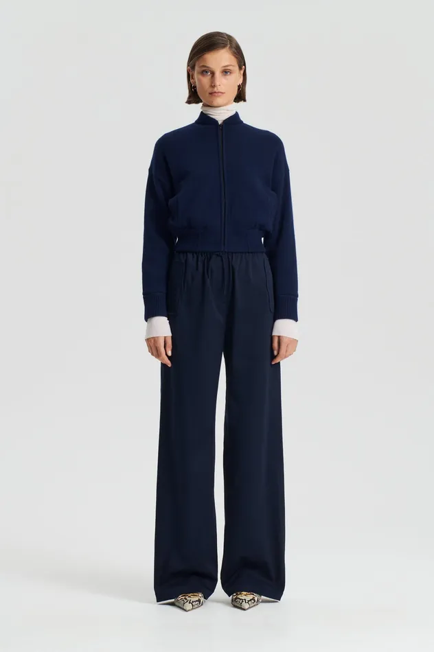 Scanlan Theodore Knitwear Women CASHMERE BOMBER NAVY X