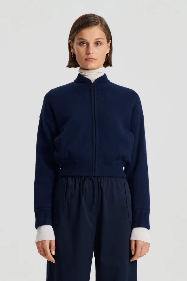 Scanlan Theodore Knitwear Women CASHMERE BOMBER NAVY X