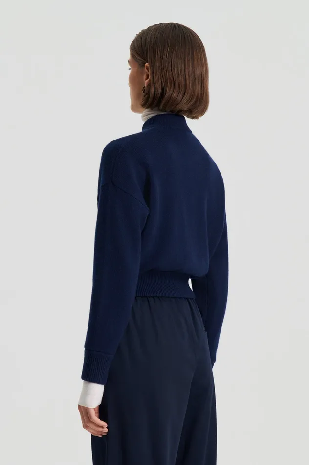 Scanlan Theodore Knitwear Women CASHMERE BOMBER NAVY X