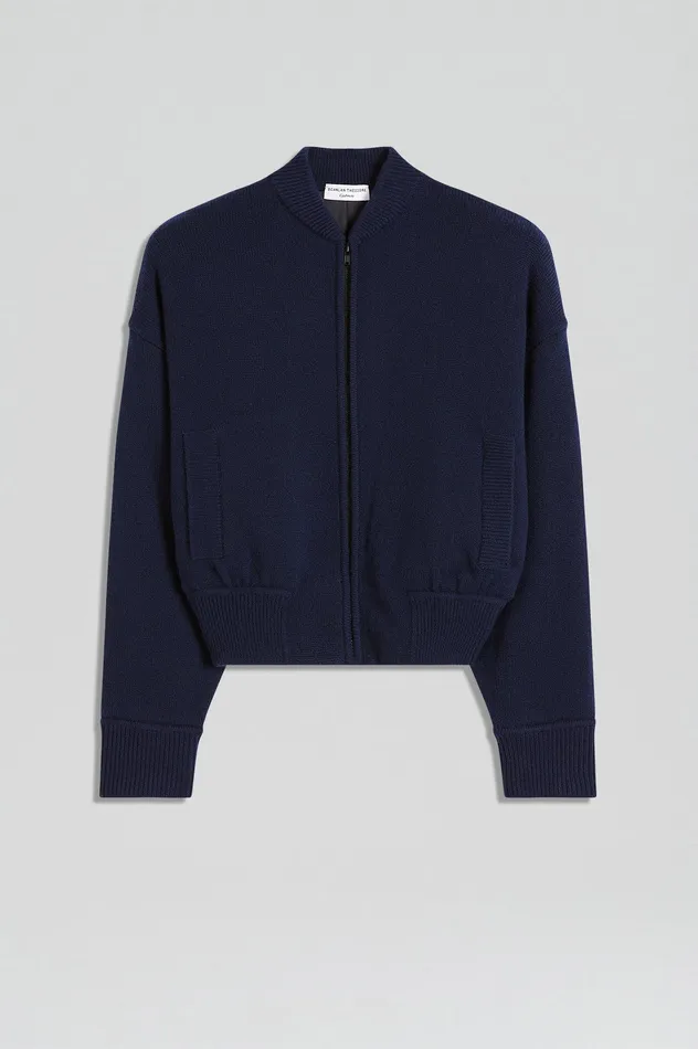 Scanlan Theodore Knitwear Women CASHMERE BOMBER NAVY X