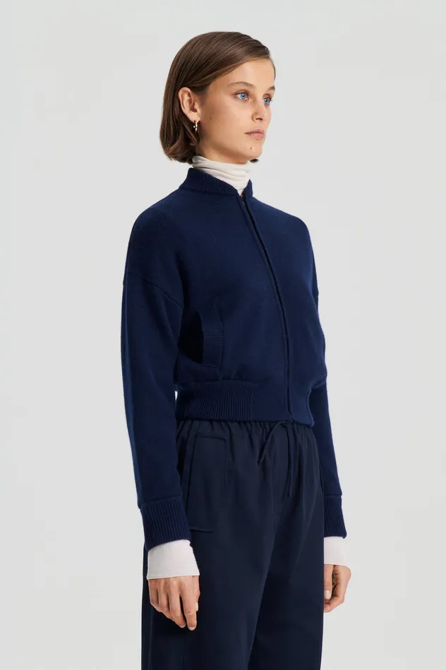 Scanlan Theodore Knitwear Women CASHMERE BOMBER NAVY X