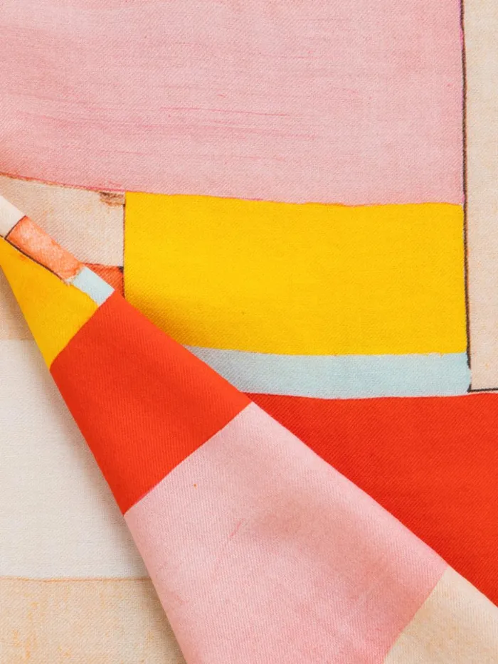 Scarf In Cashmere And Silk With Mural Print Multicolor Women Akris Cashmere