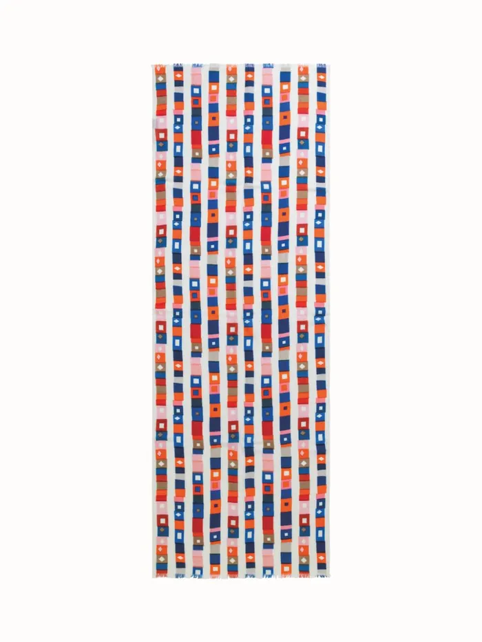 Scarf In Cashmere And Silk With Superstripe Print Multicolor Women Akris Cashmere