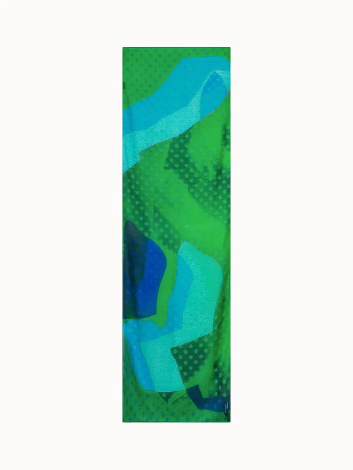 Scarf In Cashmere Silk With Superimposition Print Leaf Women Akris Cashmere