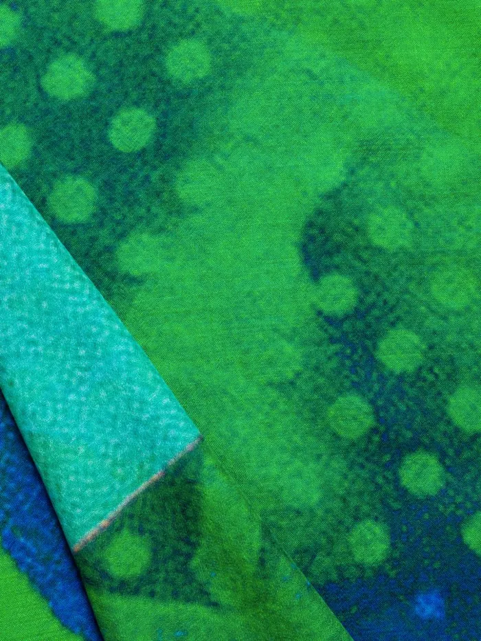 Scarf In Cashmere Silk With Superimposition Print Leaf Women Akris Cashmere