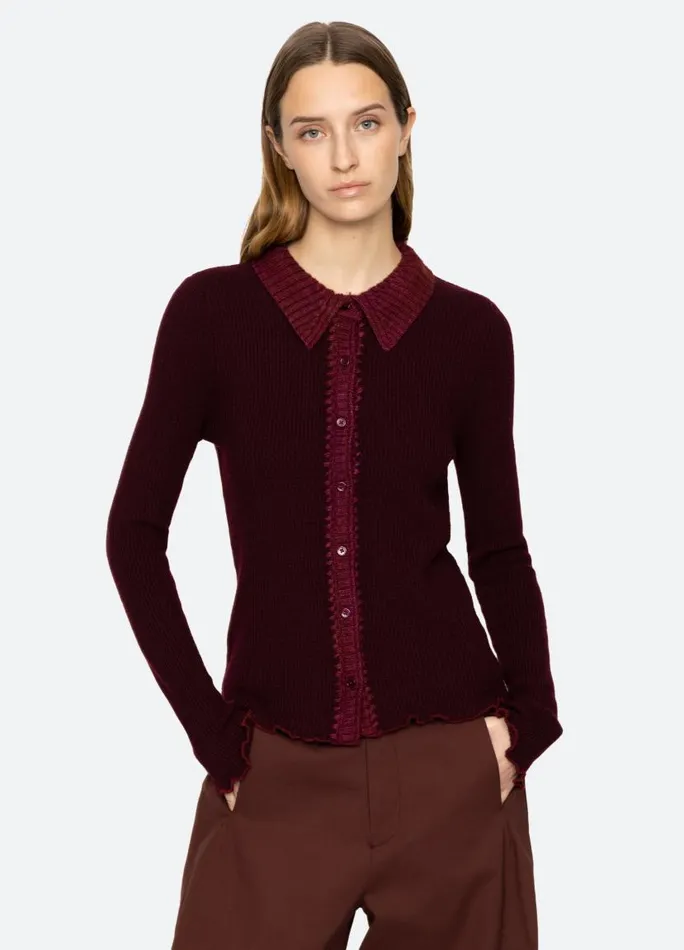 Sea New York Tops Women Clare Cardigan Burgundy