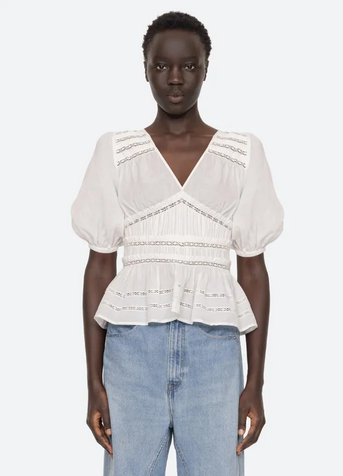 Sea New York Tops Women Nomi Top Cream Sea New York Tops Women Nomi Top Cream