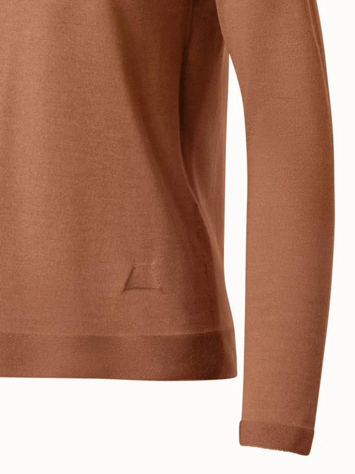 Seamless Cashmere Silk Knit Pullover Vicuna Women Akris Knitwear